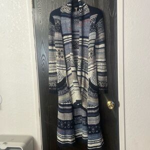 Free People Yesterday‘s Smile Fair Isle Aztec Combo Weave Waterfall Cardigan M